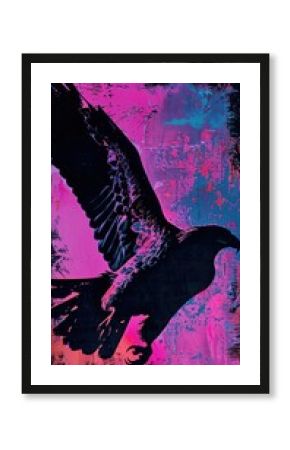 Eagle silhouette painting purple.