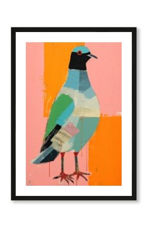 Colorful abstract pigeon illustration