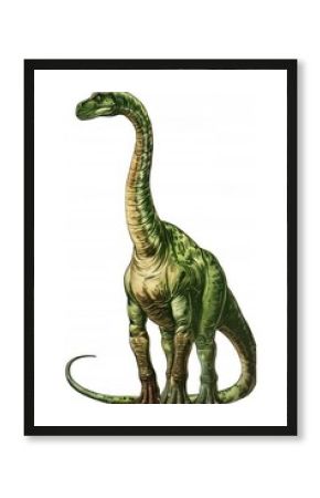 Green dinosaur illustration standing tall.