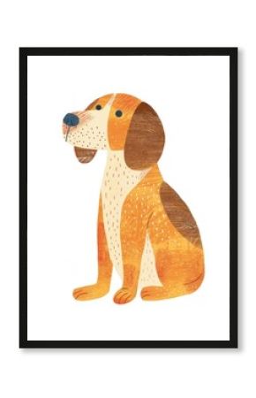 Beagle dog art illustration cartoon.