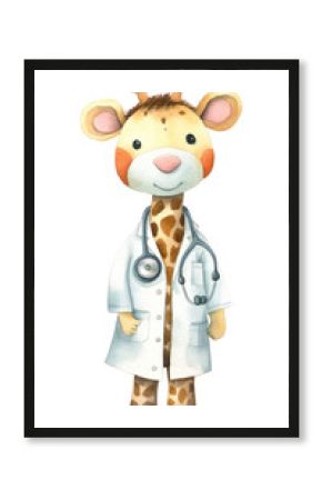 PNG Animal doctor cartoon cute toy.