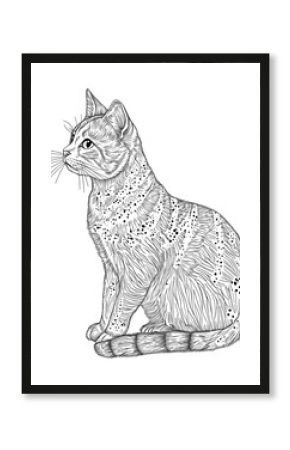 PNG Cat illustration drawing sketch.