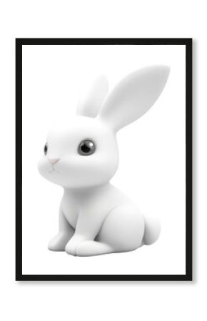 PNG White bunny minimalist cartoon animal.