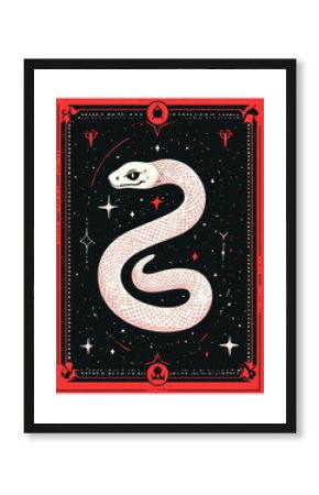 PNG Zodiac sign snake illustration design white.