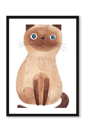 PNG Tonkinese Forest cat illustration whimsical cartoon.