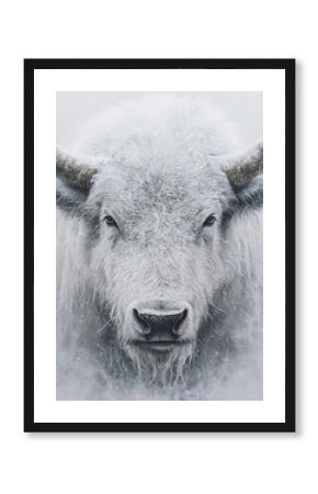 White Bison in Snow