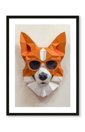 Geometric dog with sunglasses
