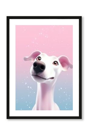 Chubby greyhound cartoon animal livestock.
