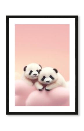 Chubby pandas sleeping animal wildlife mammal.