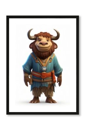 Cartoon buffalo mammal animal.