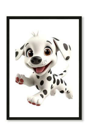 PNG Cartoon background white running Baby Dalmatian.