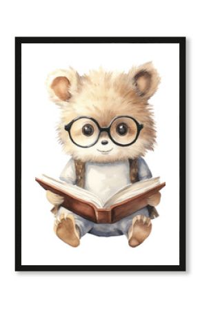 PNG Reading publication glasses cartoon.