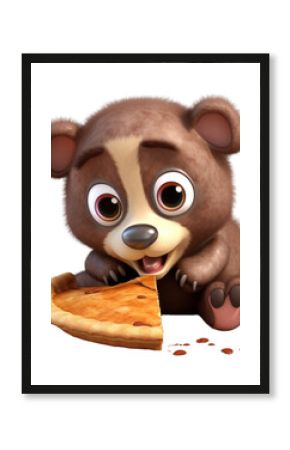 PNG Grizzly bear mammal pizza food.