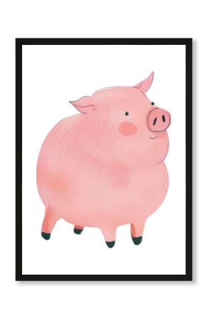 PNG Cute Mini pig illustration whimsical animal farm.