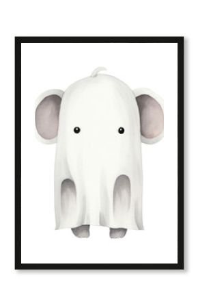 PNG Cute elephants wearing ghost custume animal cartoon mammal.