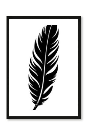 PNG Feather stencil white leaf.