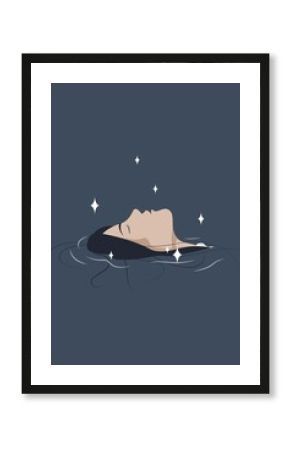 Anxiety background, feminine illustration design