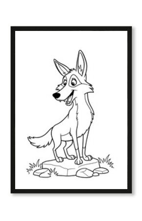 coyote on a rock coloring 