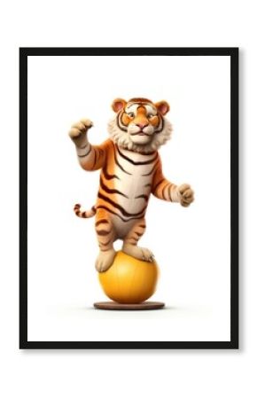Tiger wildlife standing cartoon.