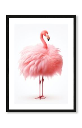 3d render of flamingo fur fluffy animal bird spoonbill.