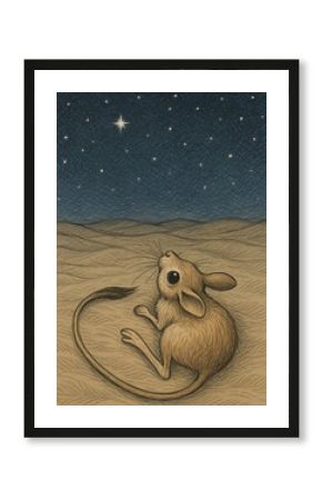 Desert mouse stargazing night.
