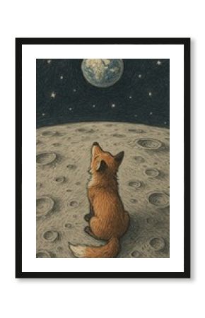 Fox gazing at Earth.