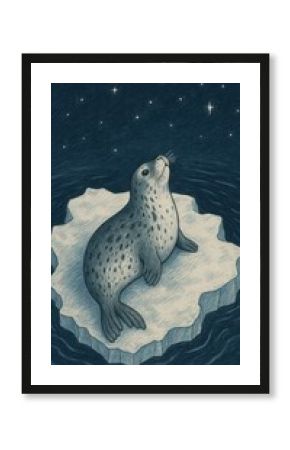 Seal stargazing on ice.