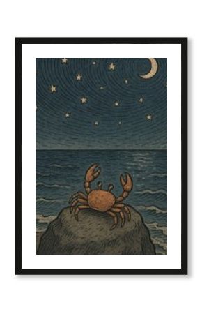 Crab stargazing on rock
