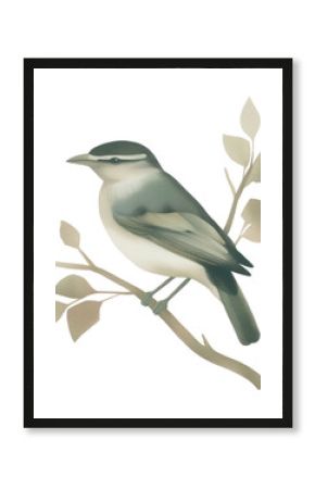 PNG Bird on branch illustration art sparrow.