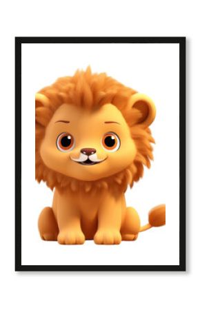 PNG Cute baby lion background cartoon mammal animal.