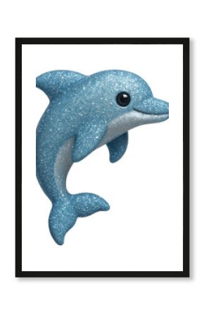PNG Sparkling blue dolphin figurine