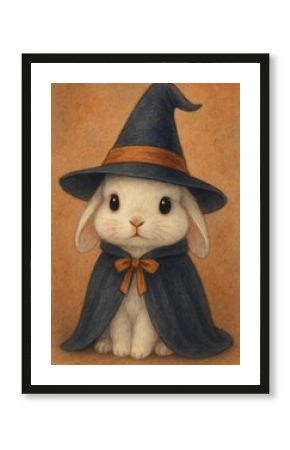 Adorable bunny wizard art
