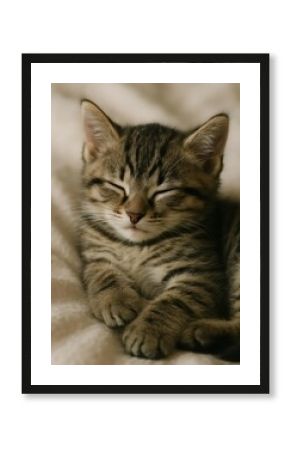 Adorable sleeping kitten wallpaper.