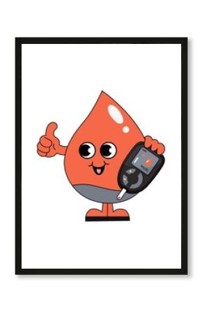 Funny cartoon vector illustration of a cute zombie boy character with a devilish smile, or an android head with a gun, dripping blood