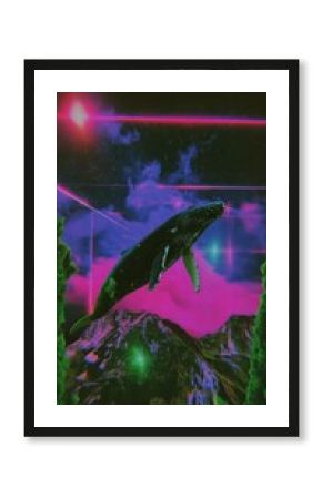 Whale on space wallpaper fantasy person.