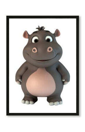 PNG Baby cute chubby hippo illustration character cartoon.