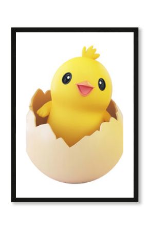 PNG Happy chubby yellow chick in the cracked egg illustration cartoon animal.
