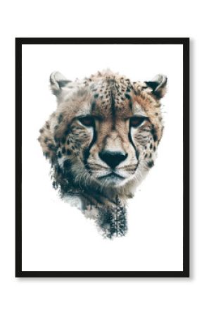 PNG Cheetah with savannah wildlife exposure animal.