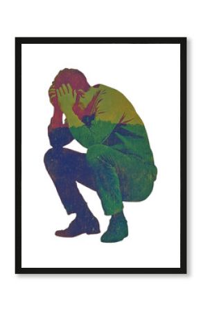 PNG Person is crying with head down photography representation contemplative.