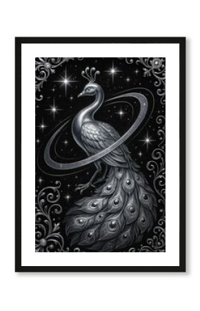 Celestial peacock in cosmic elegance.