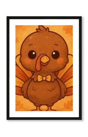 Cute cartoon turkey illustration