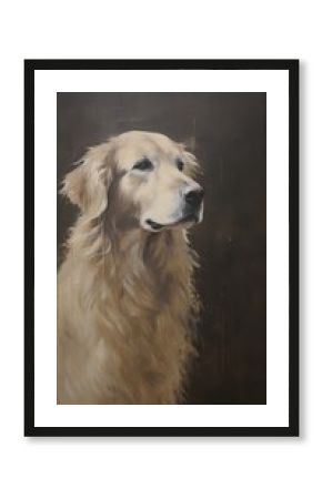 Acrylic paint of golden retriever painting animal mammal.