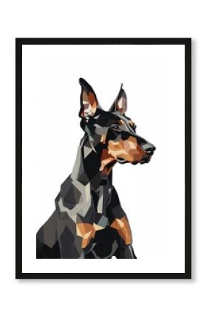 Geometric Doberman Pinscher dog illustration