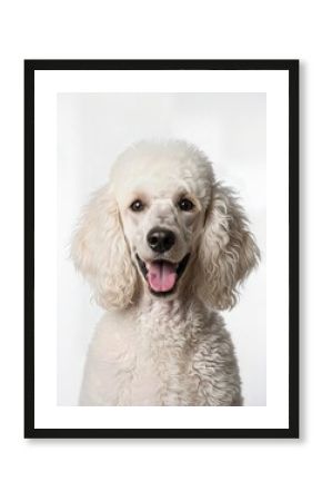 Cachorro Poodle em um fundo de estúdio branco