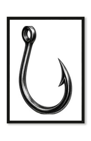 Fish hook printmaking design.