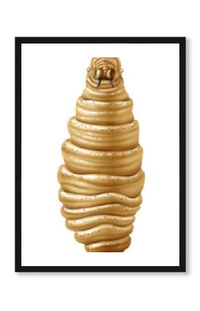 Screwworm larva as a Parasite outbreat or epidemic as flesh-eating larvae Infectious disease and public health issue  as a vetirinary medicine concept on a white background.