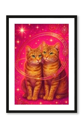 Whimsical feline cosmic art