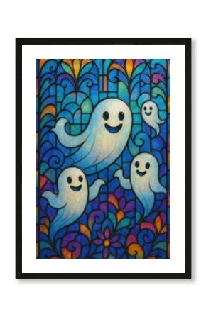 Colorful whimsical ghost design