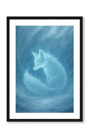 Mystical fox in ethereal snow