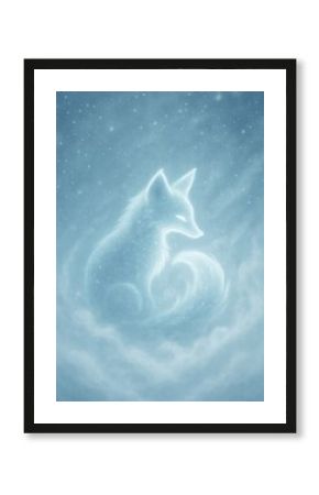 Mystical fox in ethereal snow